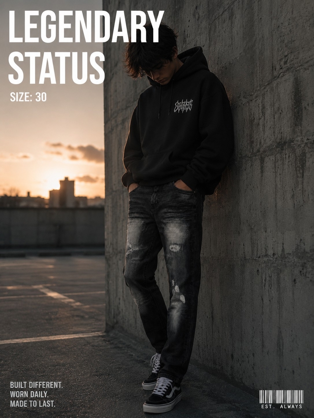 Black Slim Straight Jeans